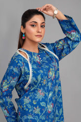 2 Piece Ready To Wear Blue Viscose Suit - ZN-139 - ZAINOOR
