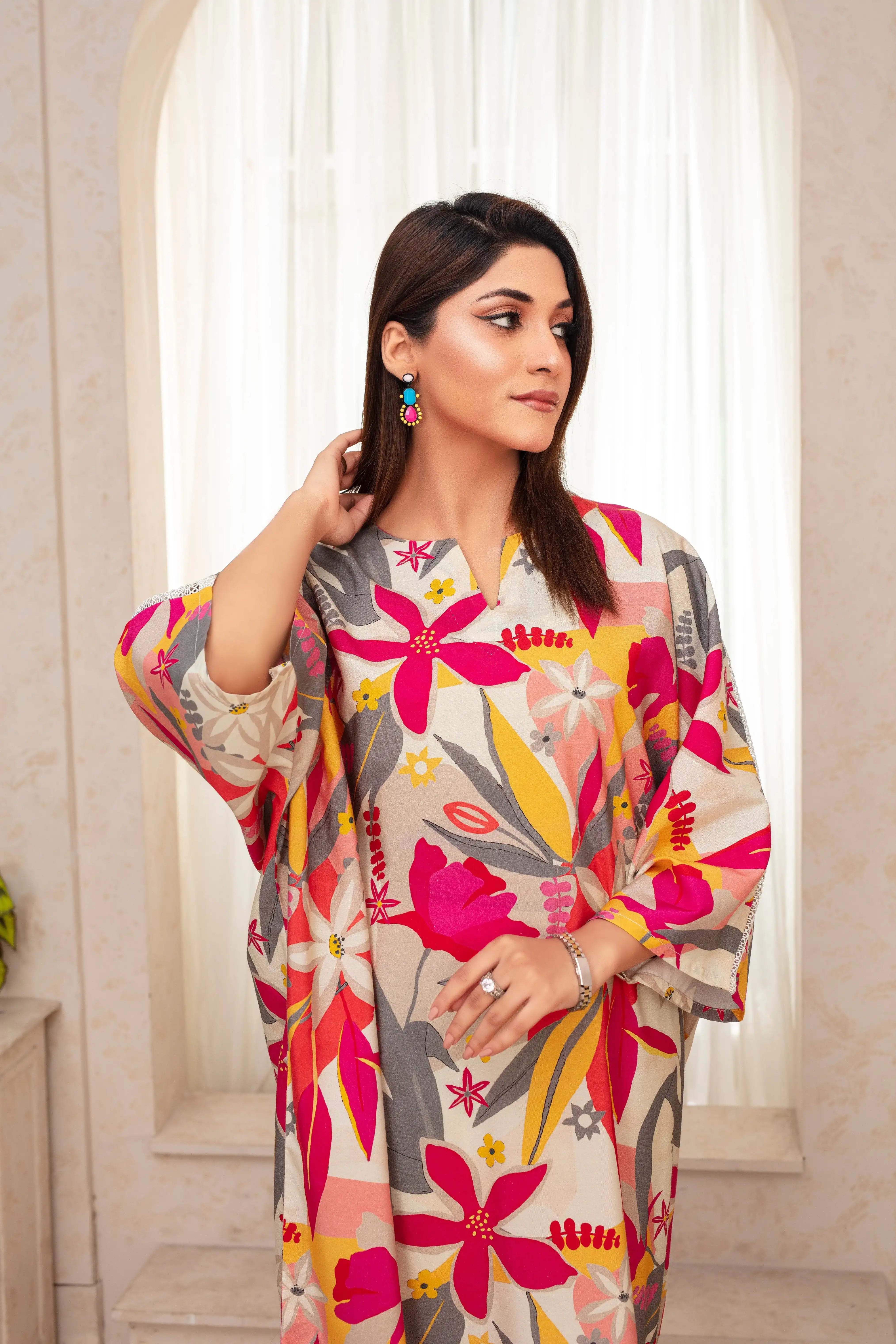 2 Piece Ready To Wear Floral Fantasy Viscose Suit Secondary image