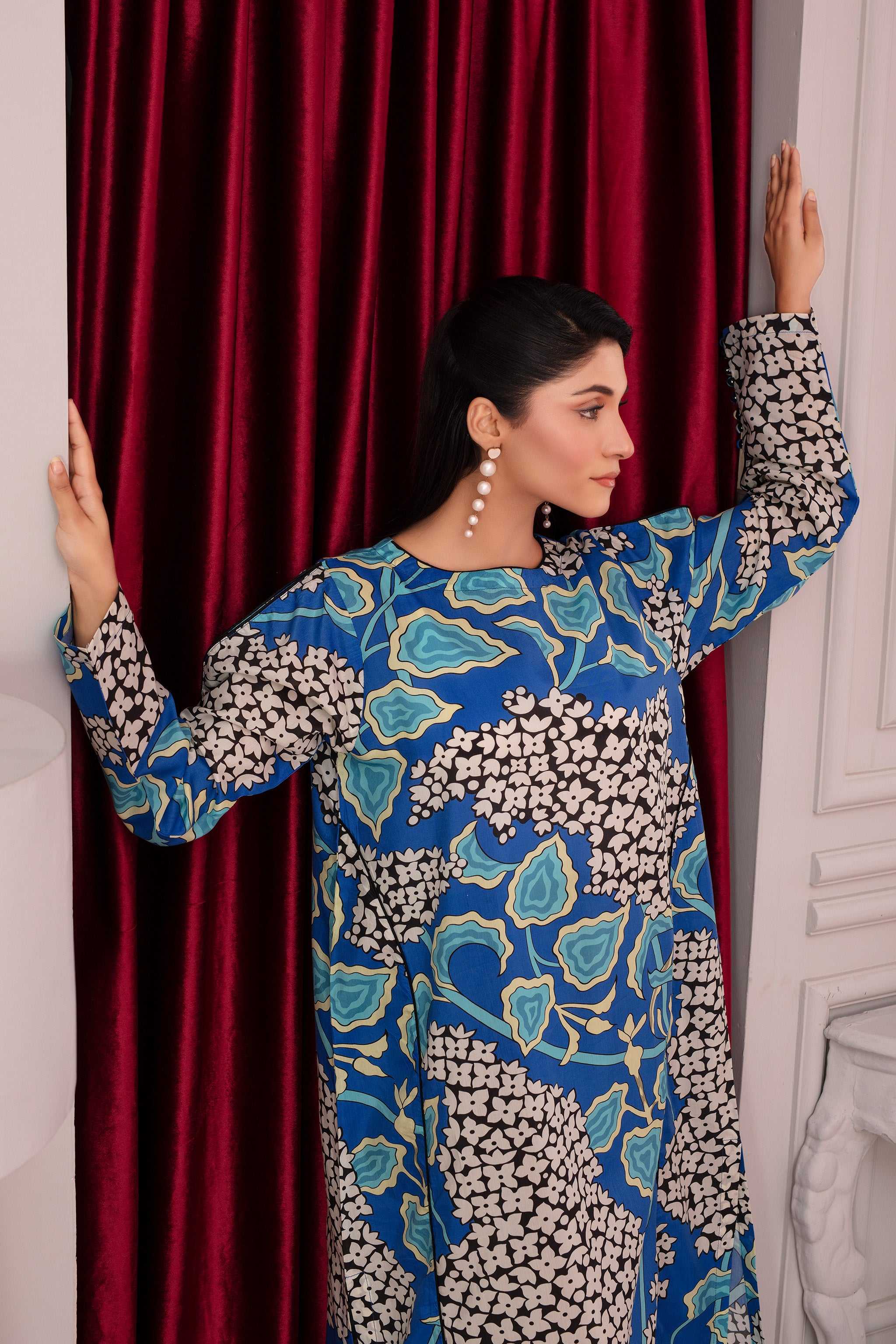 1 Piece Ready To Wear Blue Viscose Shirt Secondary image