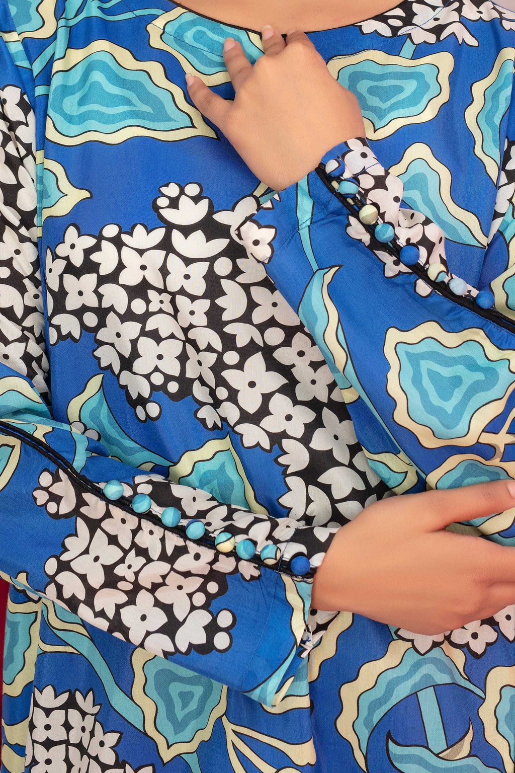 1 Piece Ready To Wear Blue Viscose Shirt - ZN-41 - ZAINOOR