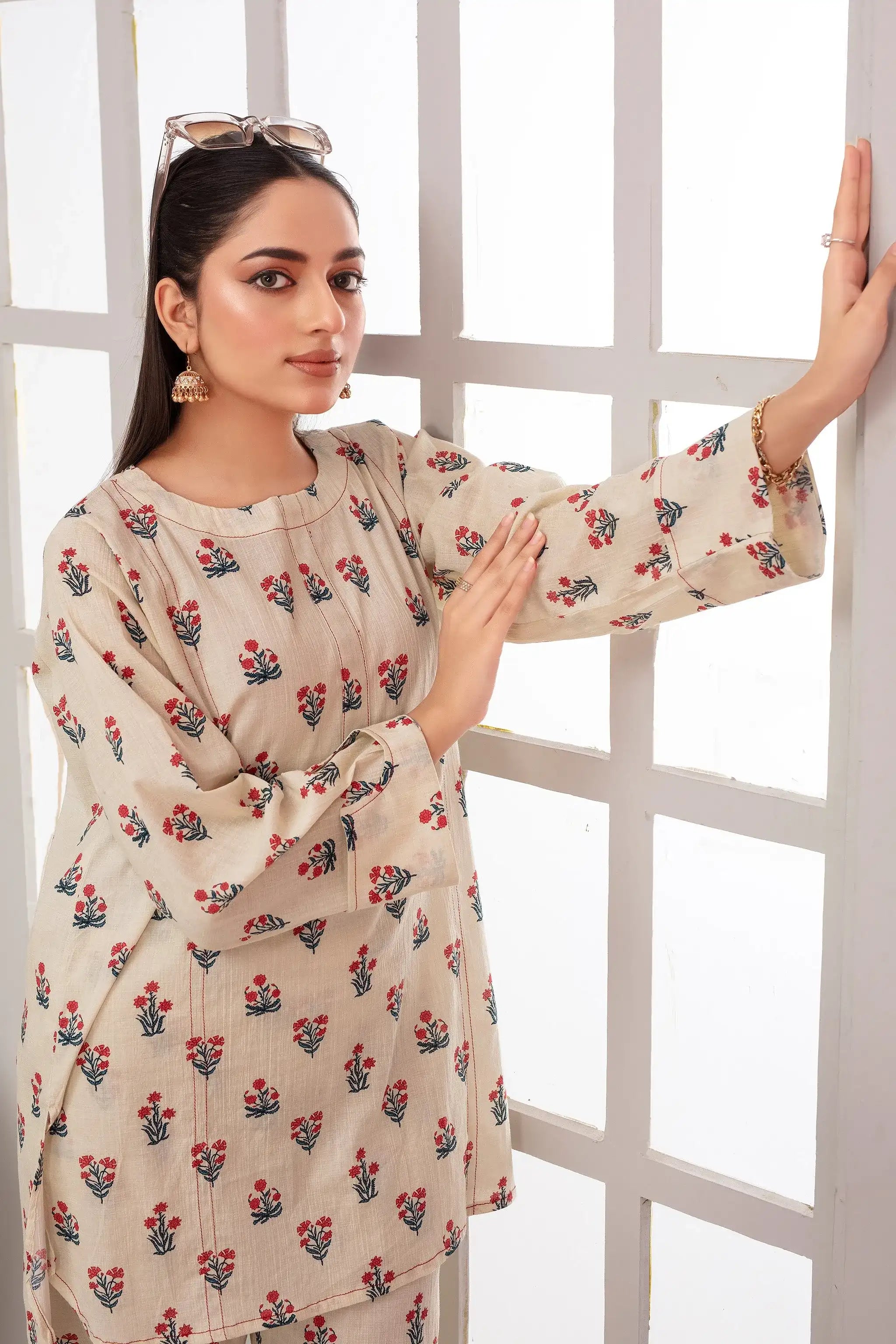 2 Piece Ready To Wear Beige Seersucker Suit Secondary image