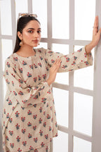 2 Piece Ready To Wear Beige Seersucker Suit - ZN-43 - ZAINOOR