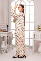 2 Piece Ready To Wear Beige Seersucker Suit - ZN-43 - ZAINOOR