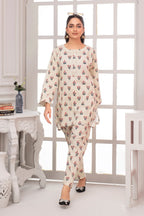 2 Piece Ready To Wear Beige Seersucker Suit - ZN-43 - ZAINOOR
