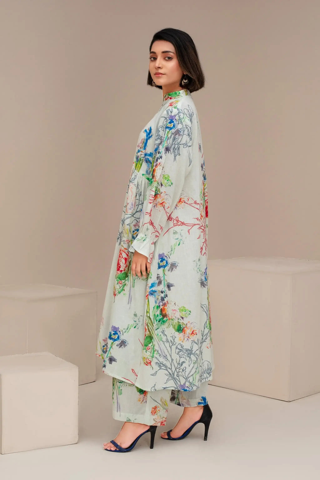 2 Piece Ready To Wear Pistachio Seersucker Suit - ZN-40 - ZAINOOR