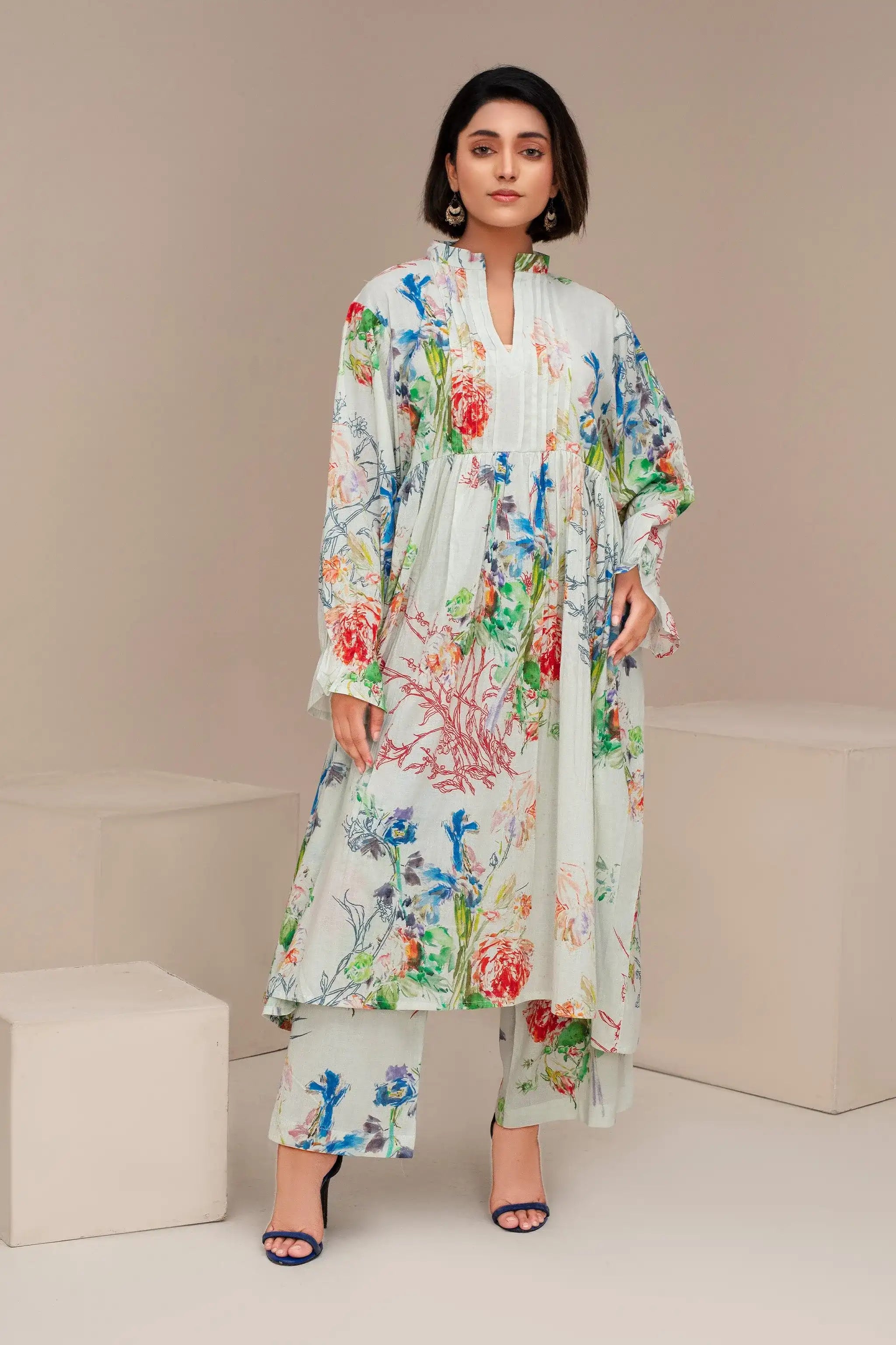 2 Piece Ready To Wear Pistachio Seersucker Suit - ZN-40 - ZAINOOR Main image