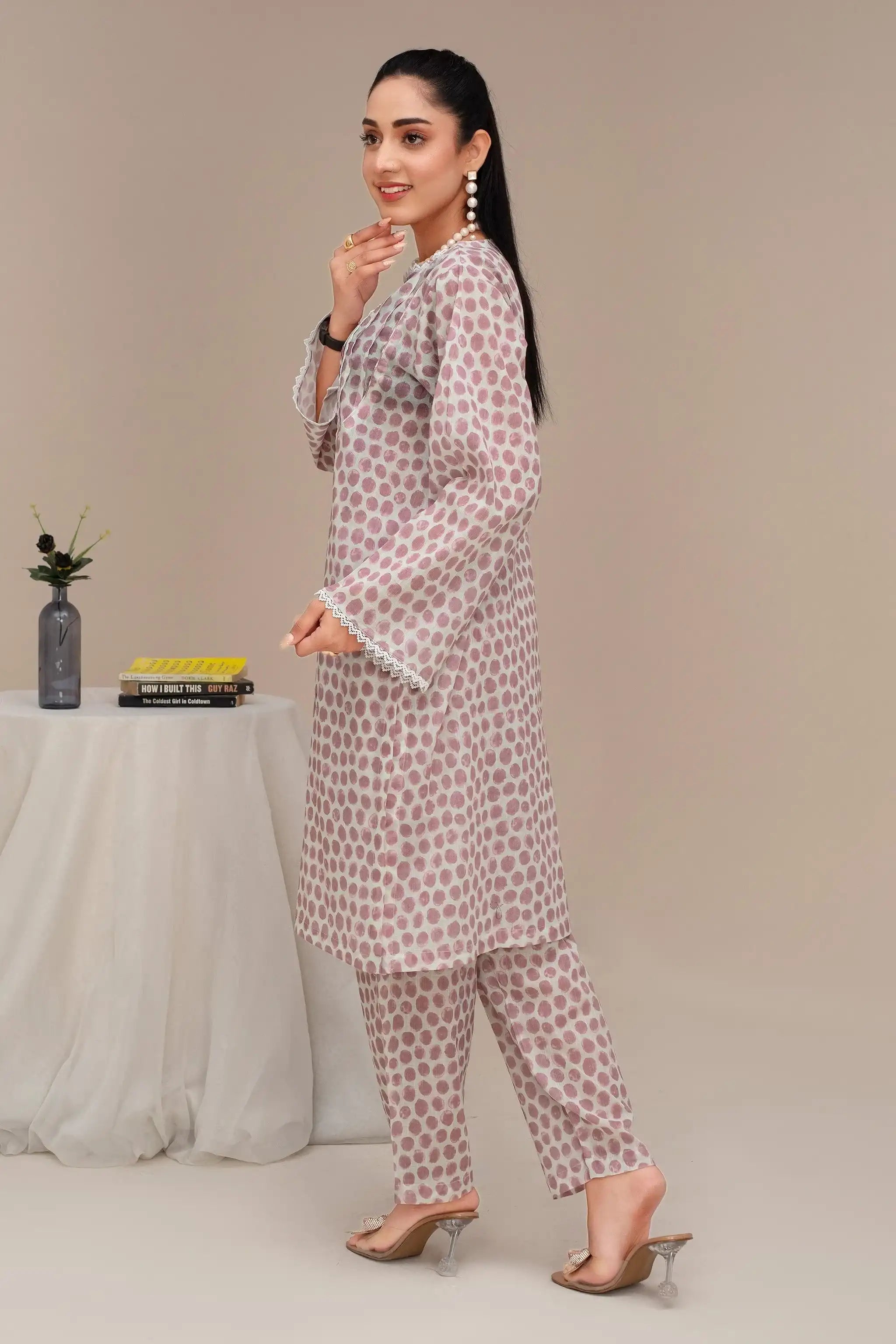 2 Piece Ready To Wear White Seersucker Suit - ZN-45 - ZAINOOR