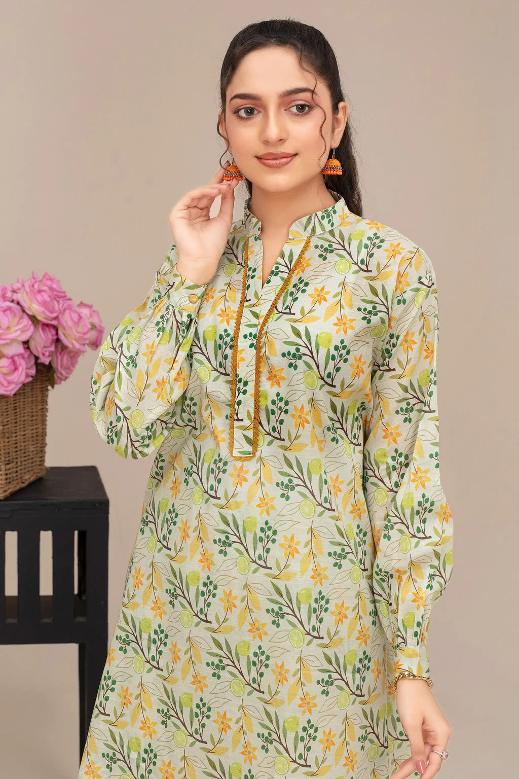 2 Piece Ready To Wear Floral Green Lawn Suit - ZN-30 - ZAINOOR