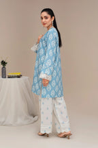2PC Ready To Wear Sky Blue Cotton Suit - ZN-108-2PC - ZAINOOR