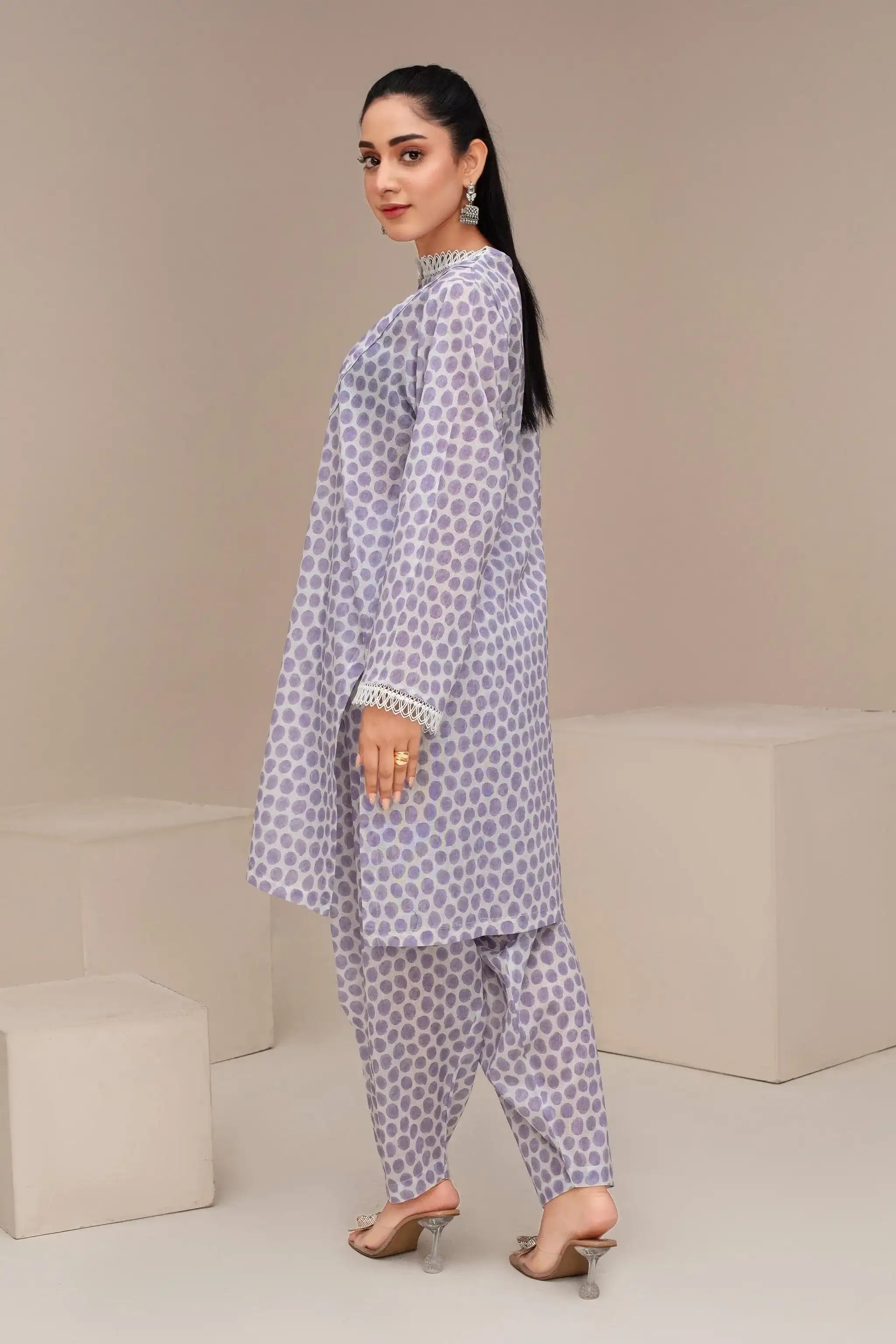 2PC Ready To Wear Wisteria Seersucker Suit - ZN-46- ZAINOOR