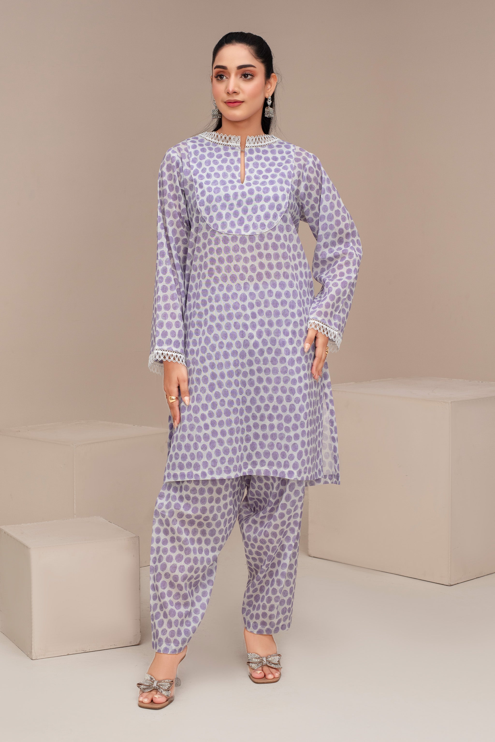 2PC Ready To Wear Wisteria Seersucker Suit - ZN-46- ZAINOOR