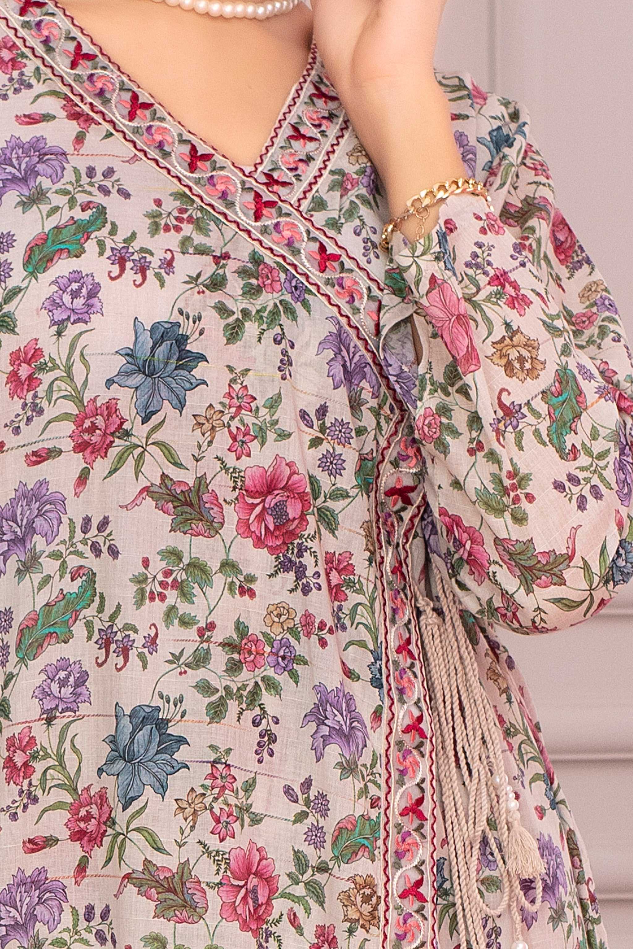 2 Piece Ready To Wear Beige Lawn Suit - ZN-35 - ZAINOOR