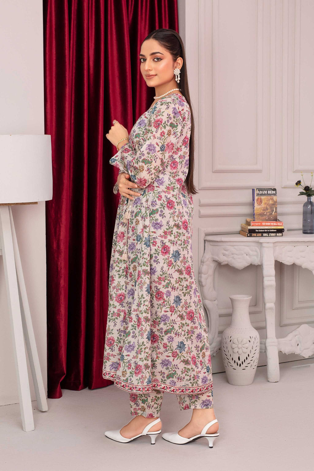 2 Piece Ready To Wear Beige Lawn Suit - ZN-35 - ZAINOOR
