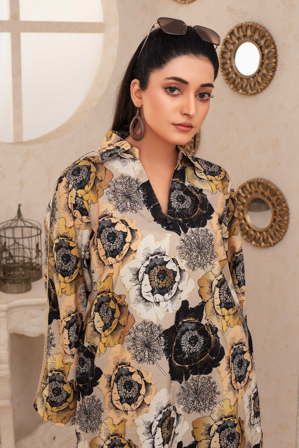 2 Piece Ready To Wear Beige Viscose Suit - ZN-98 - ZAINOOR