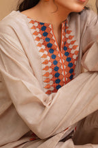 2 Piece Ready To Wear Beige Viscose Suit - ZN-13 - ZAINOOR