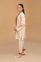2 Piece Ready To Wear Beige Viscose Suit - ZN-13 - ZAINOOR