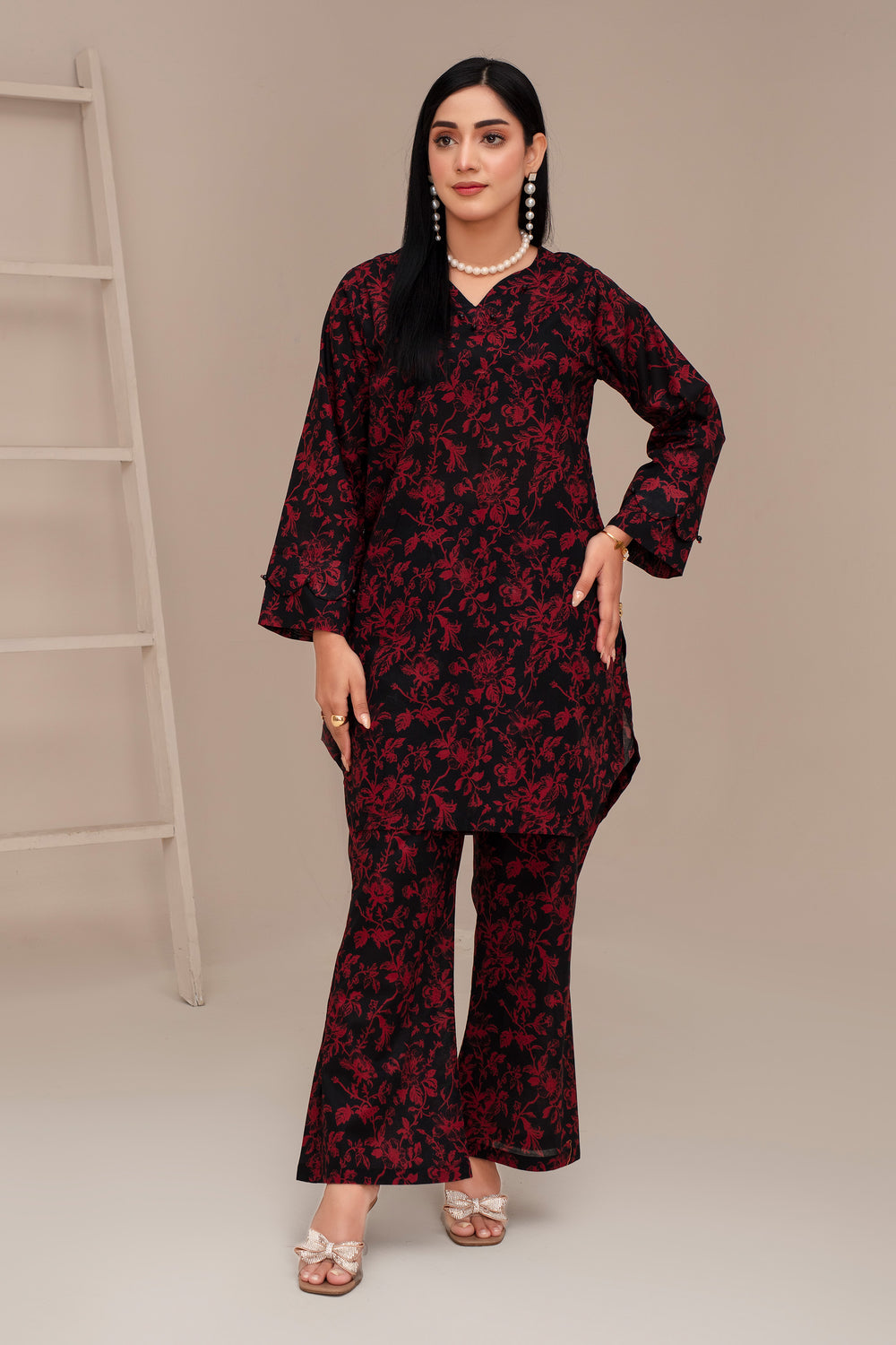 2 Piece Ready To Wear Black Cotton Suit - ZN-118 - ZAINOOR