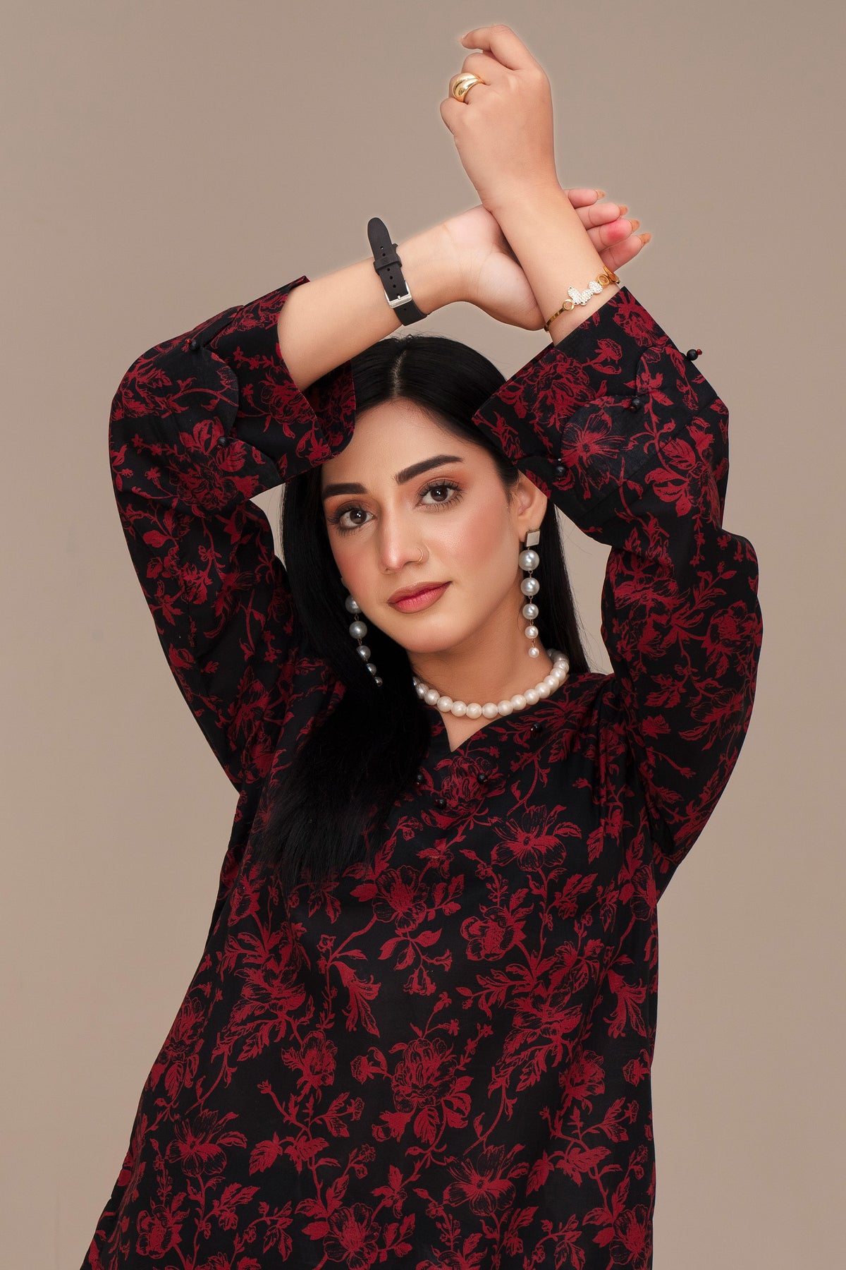 2 Piece Ready To Wear Black Cotton Suit - ZN-118 - ZAINOOR