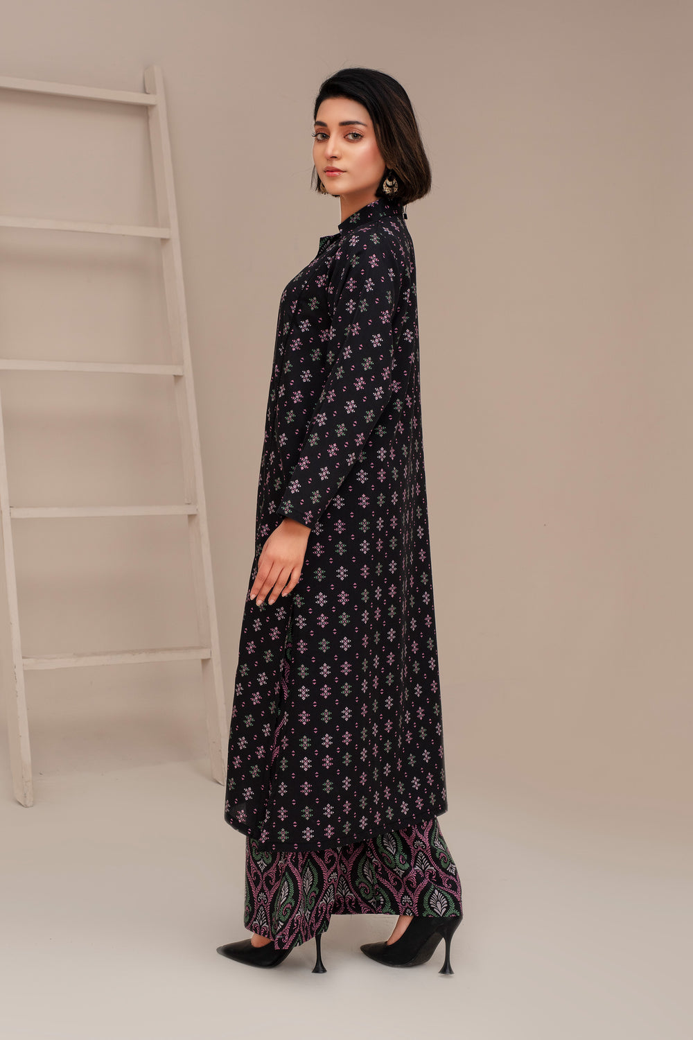 2 Piece Ready To Wear Black Cross Cotton Suit - ZN-120 - ZAINOOR