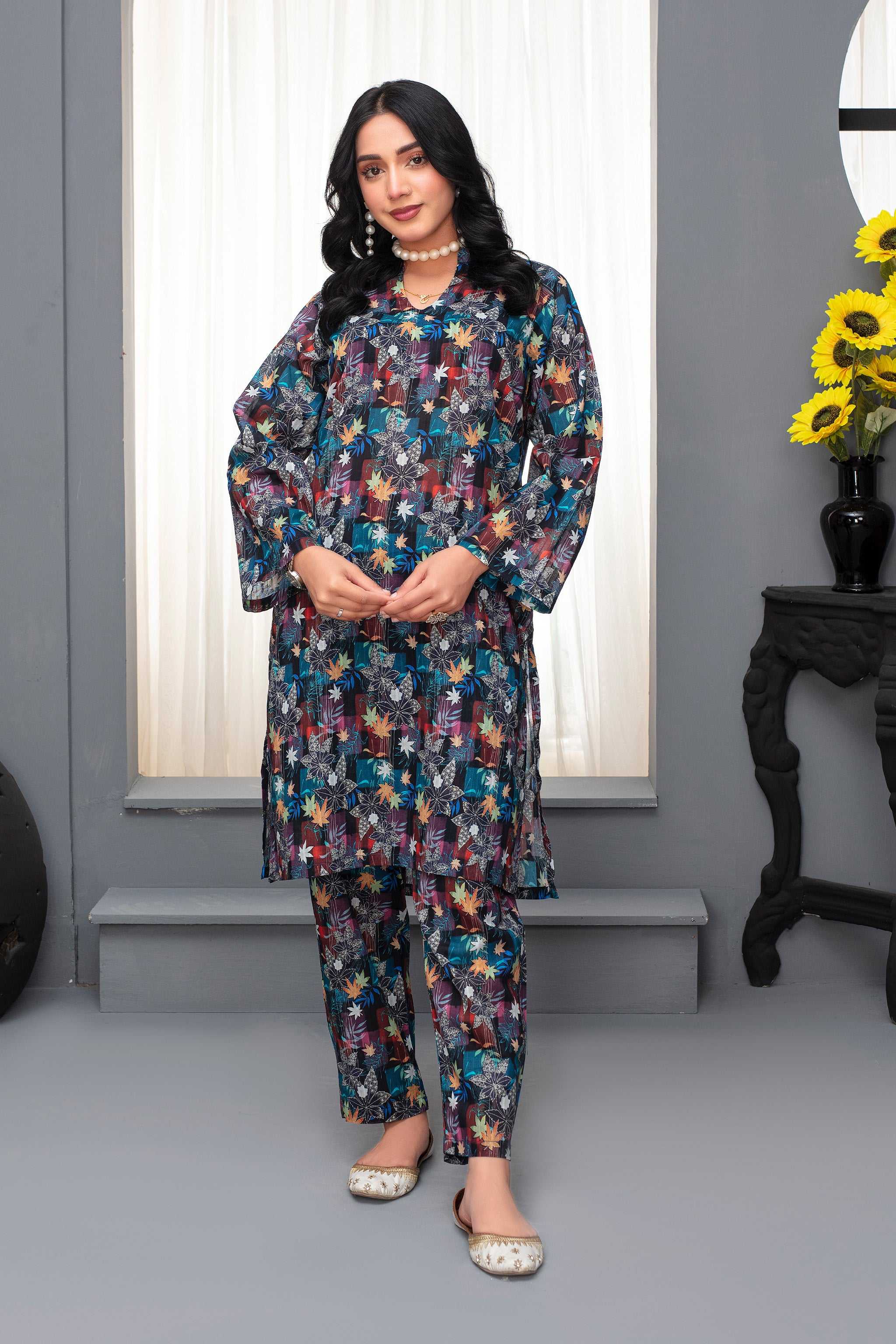 2 Piece Ready To Wear Black Lawn Suit - ZN-27 - ZAINOOR Main image