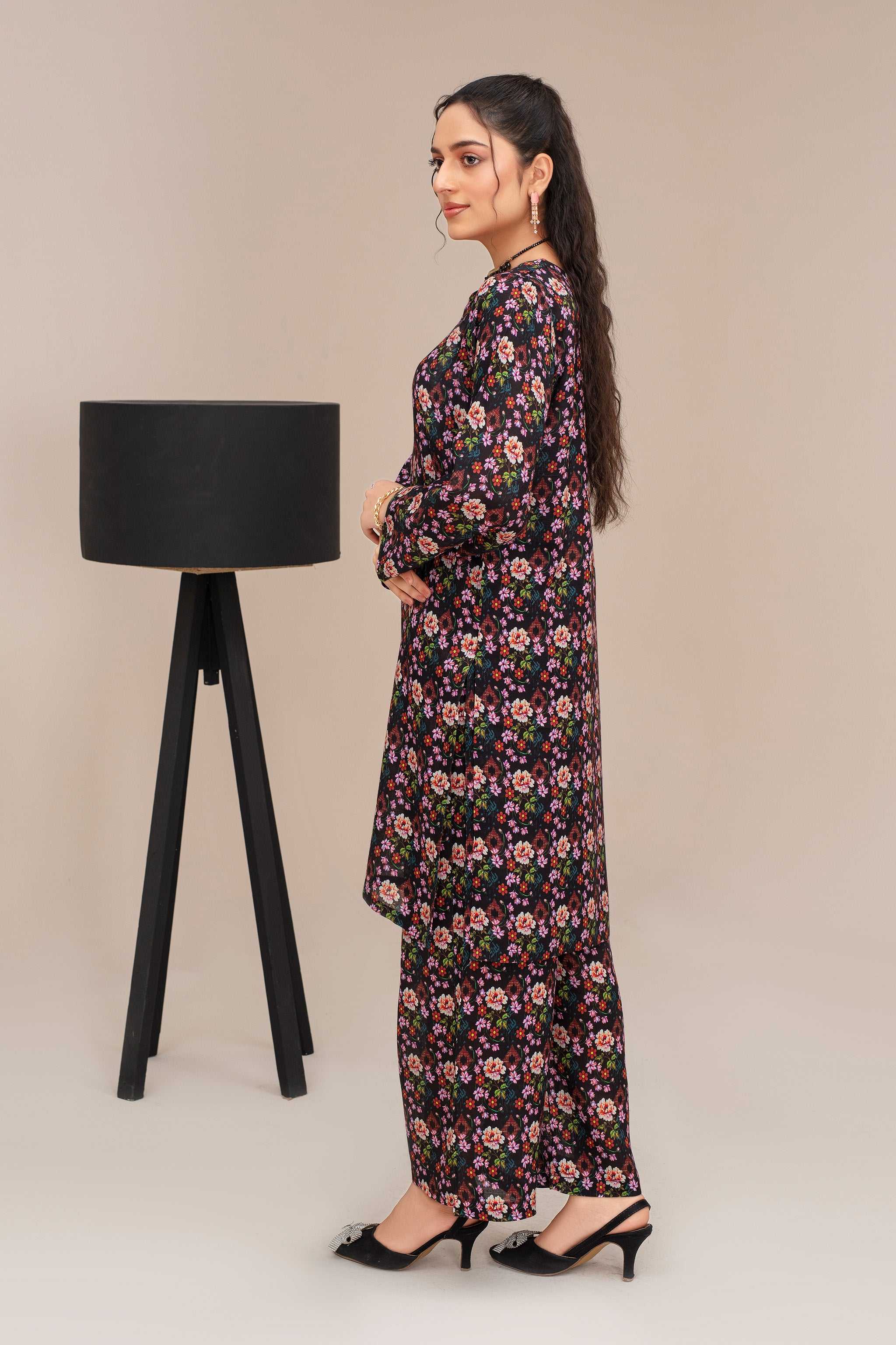 2 Piece Ready To Wear Black Lawn Suit - ZN-18 - ZAINOOR