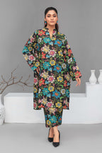 2 Piece Ready To Wear Black Petals Cotton Suit - ZN-154 - ZAINOOR