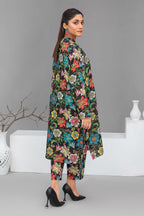 2 Piece Ready To Wear Black Petals Cotton Suit - ZN-154 - ZAINOOR
