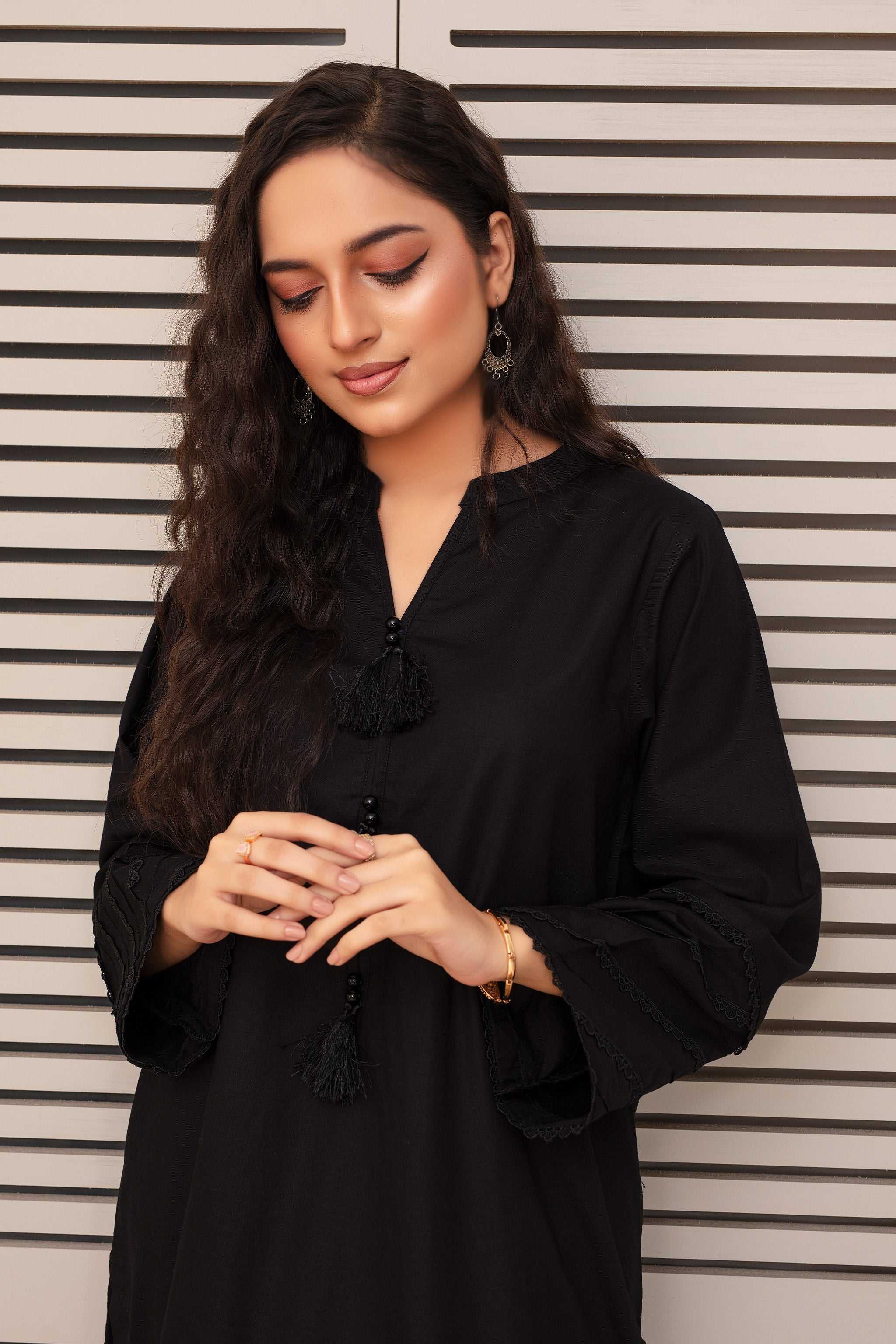2 Piece Ready To Wear Black Viscose Suit Secondary image