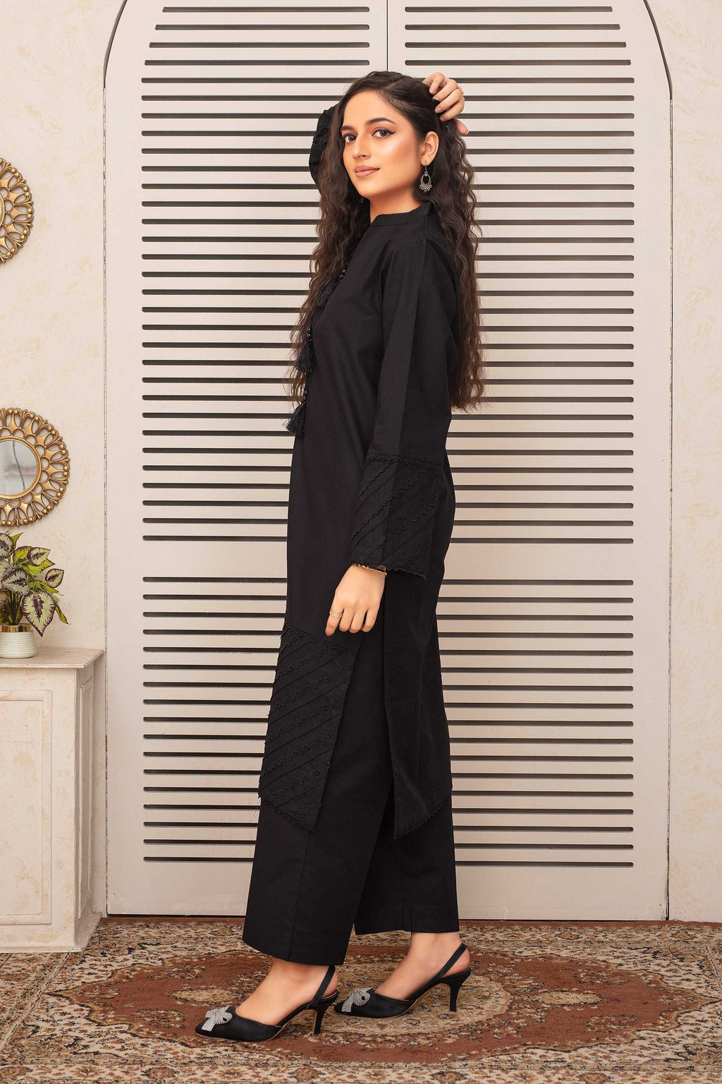 2 Piece Ready To Wear Black Viscose Suit - ZN-01 - ZAINOOR