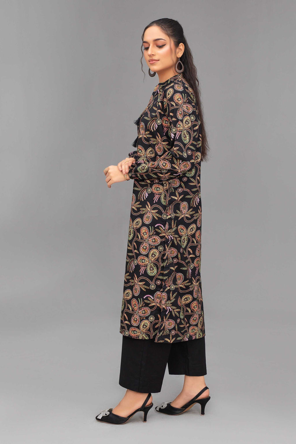 2 Piece Ready To Wear Black Viscose Suit - ZN-148 - ZAINOOR
