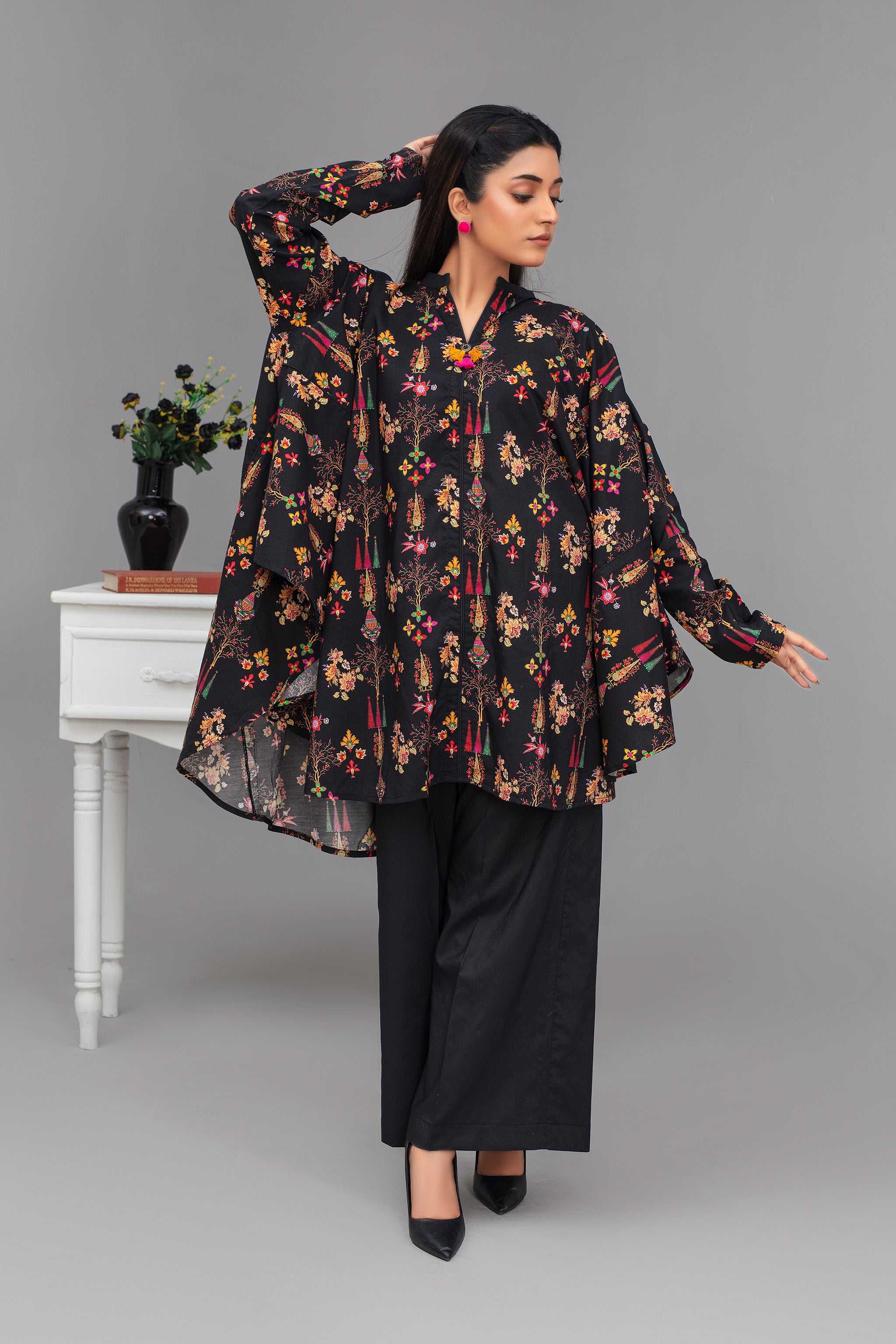 2 Piece Ready To Wear Black Viscose Suit - ZN-09 - ZAINOOR Main image