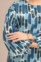 2 Piece Ready To Wear Blue Abstract Viscose Suit - ZN-122 - ZAINOOR