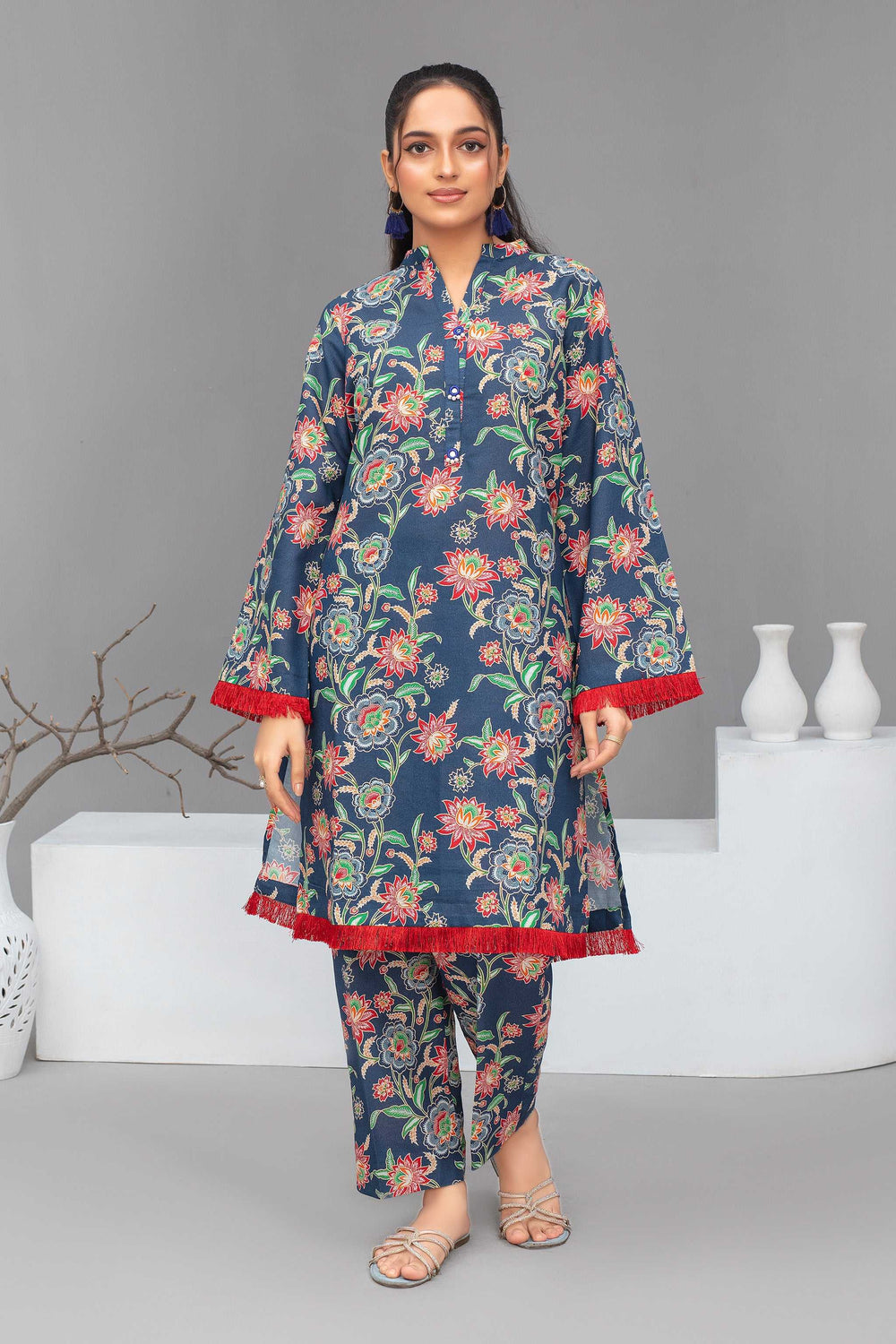2 Piece Ready To Wear Blue Cotton Suit - ZN-73 - ZAINOOR
