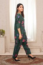 2 Piece Ready To Wear Bottle Green Cotton Suit - ZN-10 - ZAINOOR