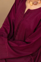2 Piece Ready To Wear Dyed Maroon Karandi Suit - ZN-11 - ZAINOOR