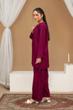 2 Piece Ready To Wear Dyed Maroon Karandi Suit - ZN-11 - ZAINOOR