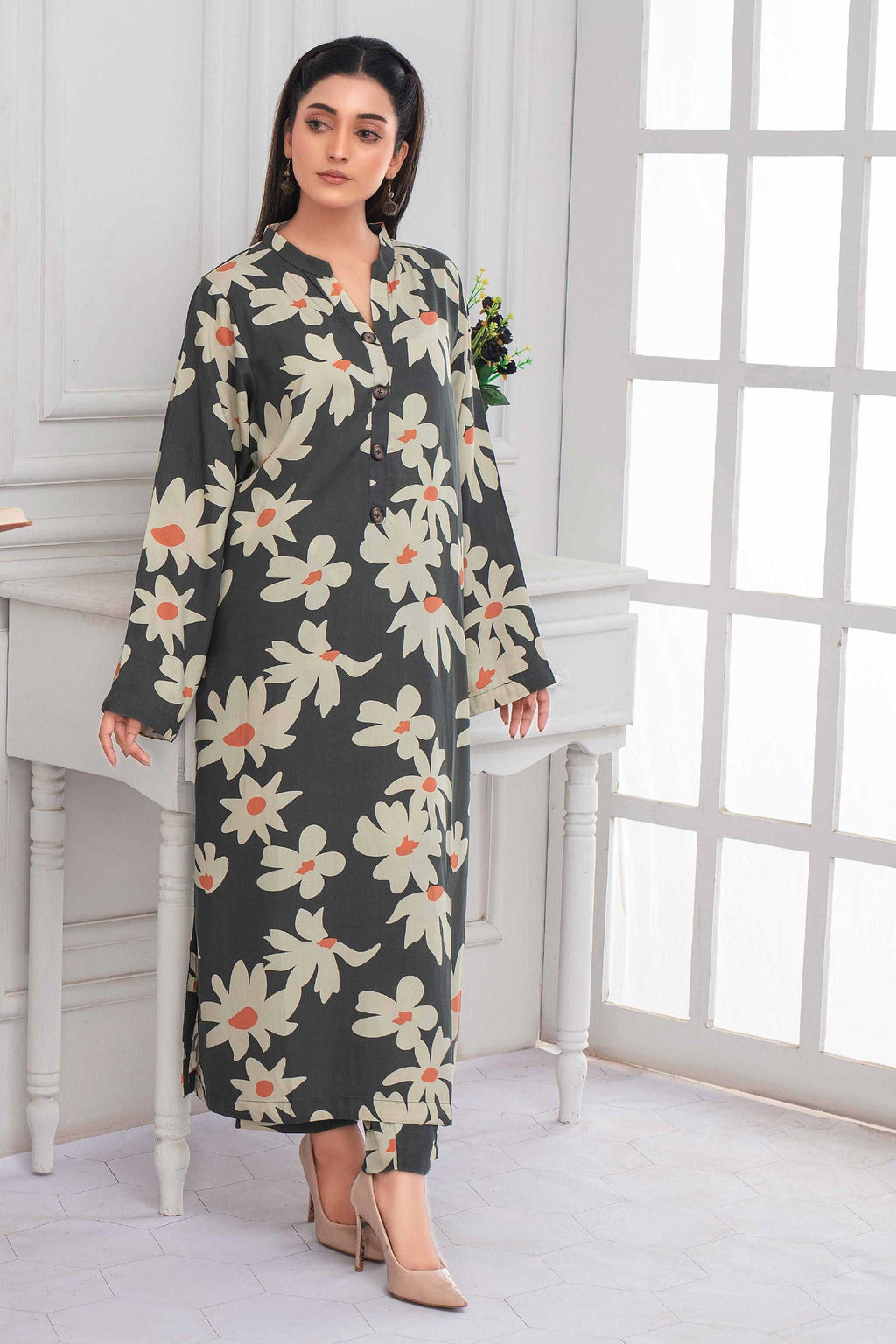 2 Piece Ready To Wear Gray Viscose Suit - ZN-02 - ZAINOOR