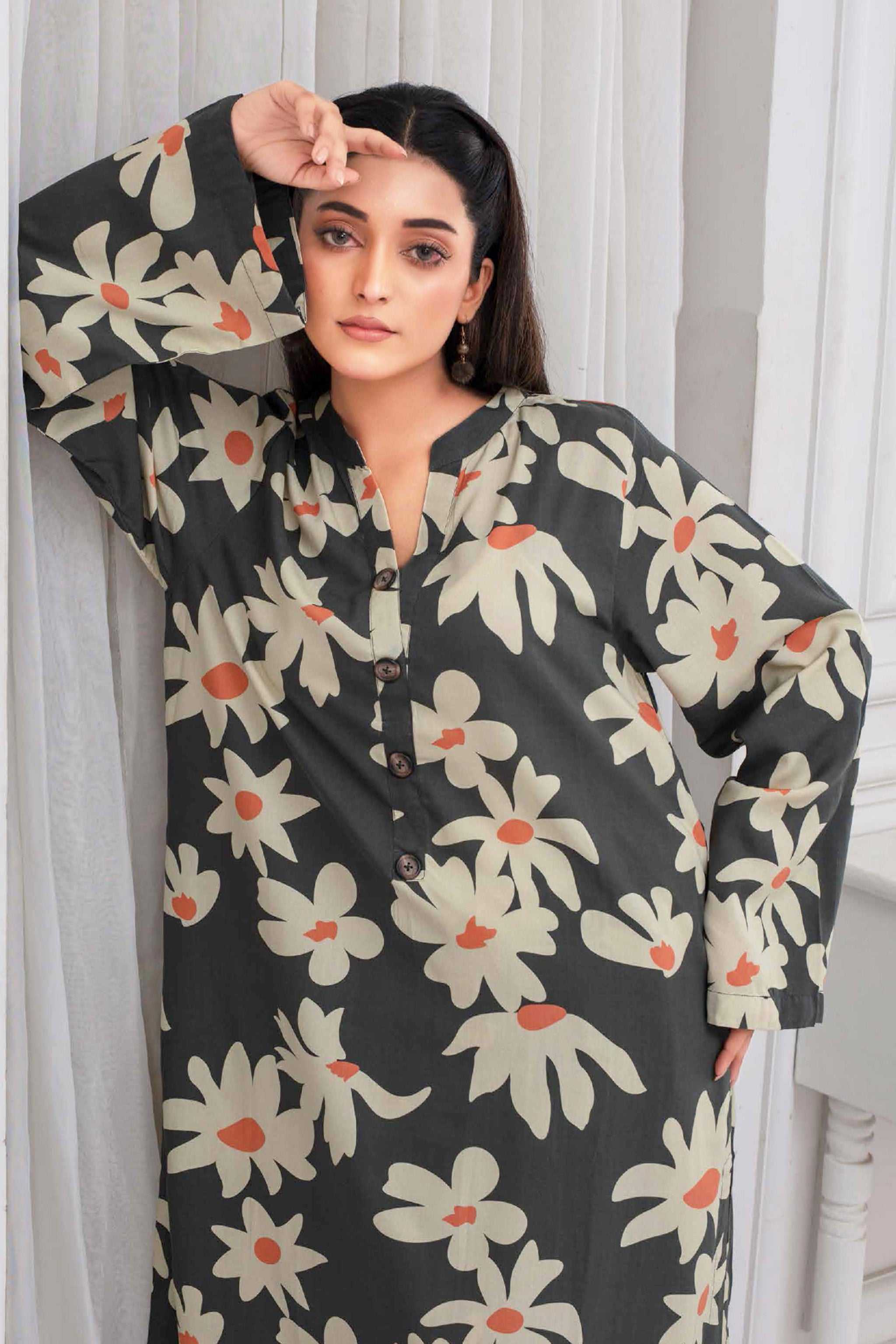 2 Piece Ready To Wear Olive Green Viscose Suit Secondary image