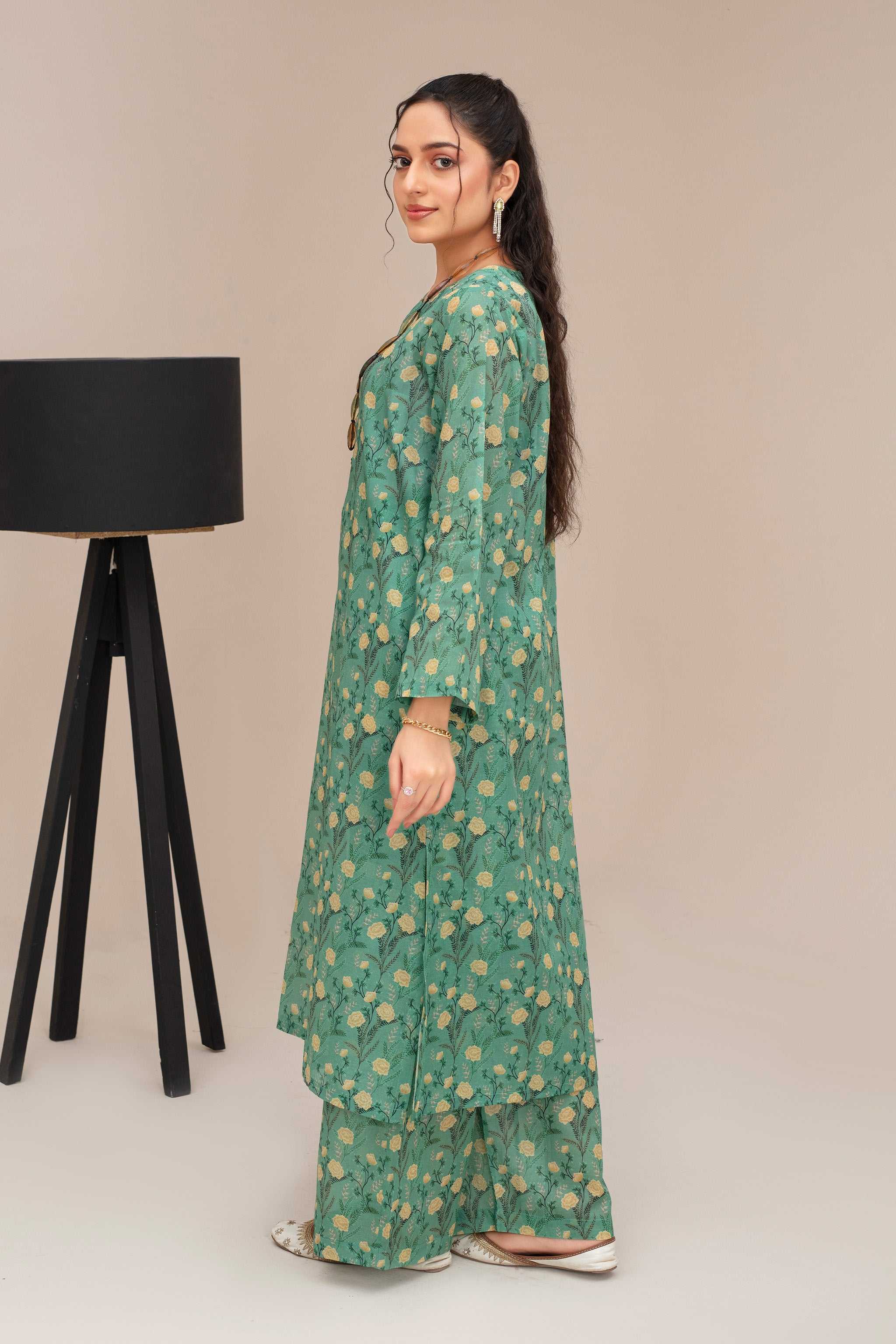 2 Piece Ready To Wear Green Lawn Suit - ZN-33 - ZAINOOR