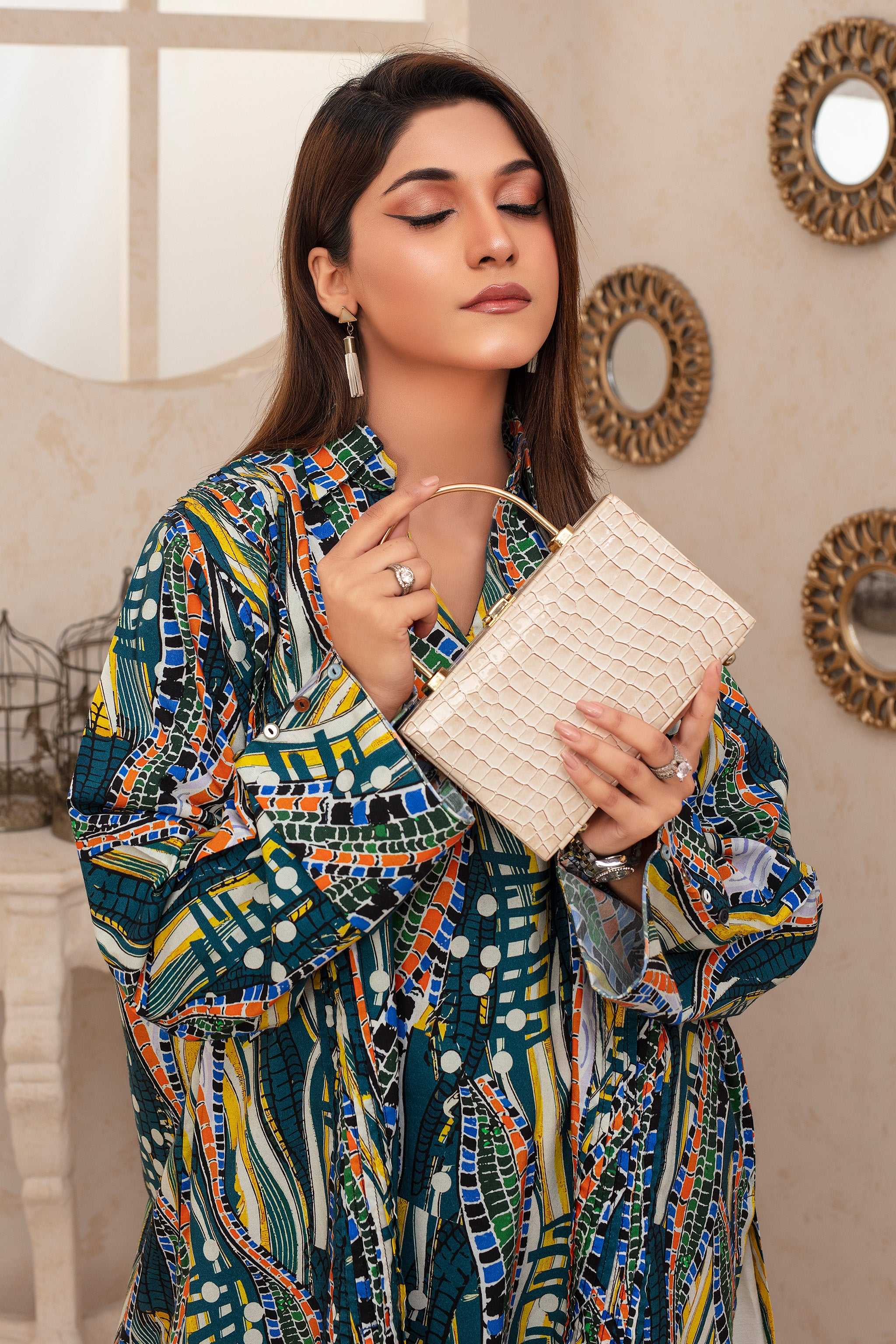 2 Piece Ready To Wear Green Viscose Suit - ZN-29 - ZAINOOR