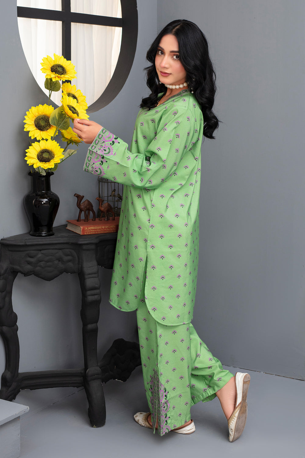2 Piece Ready To Wear Green Viscose Suit - ZN-97 - ZAINOOR
