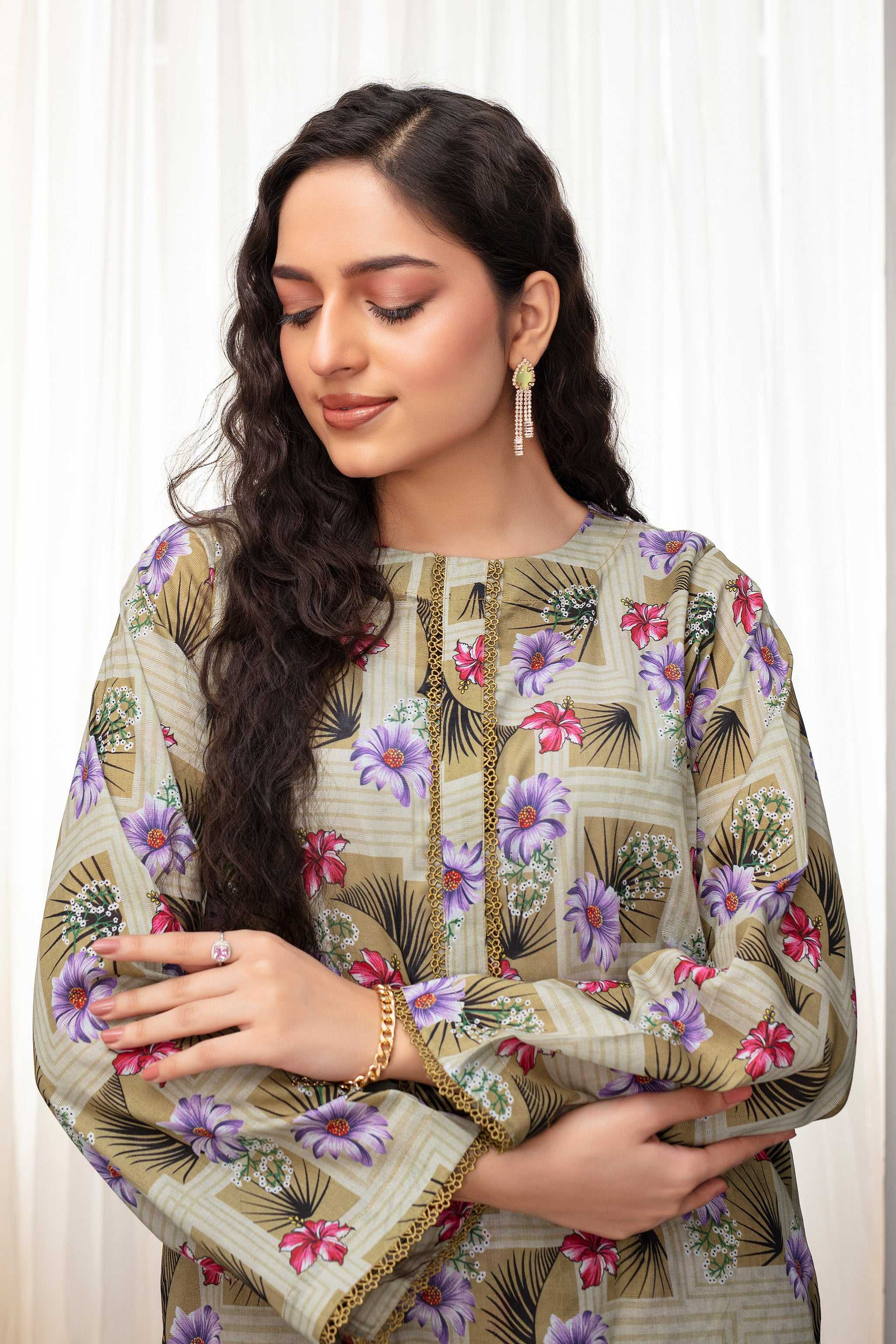 2 Piece Ready To Wear Olive Lawn Suit Secondary image