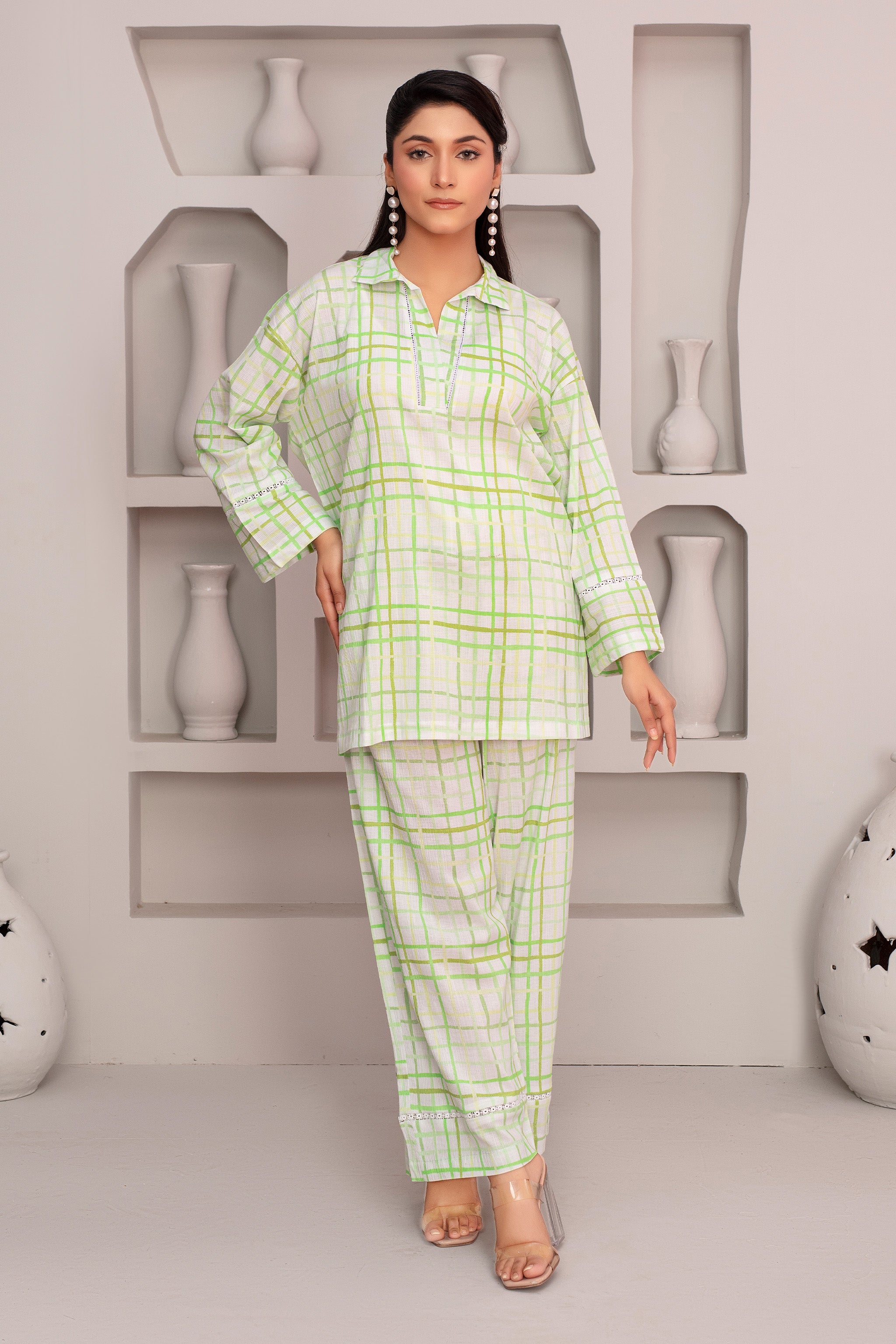 2 Piece Ready To Wear Panache Seersucker Suit - ZN-48 - ZAINOOR