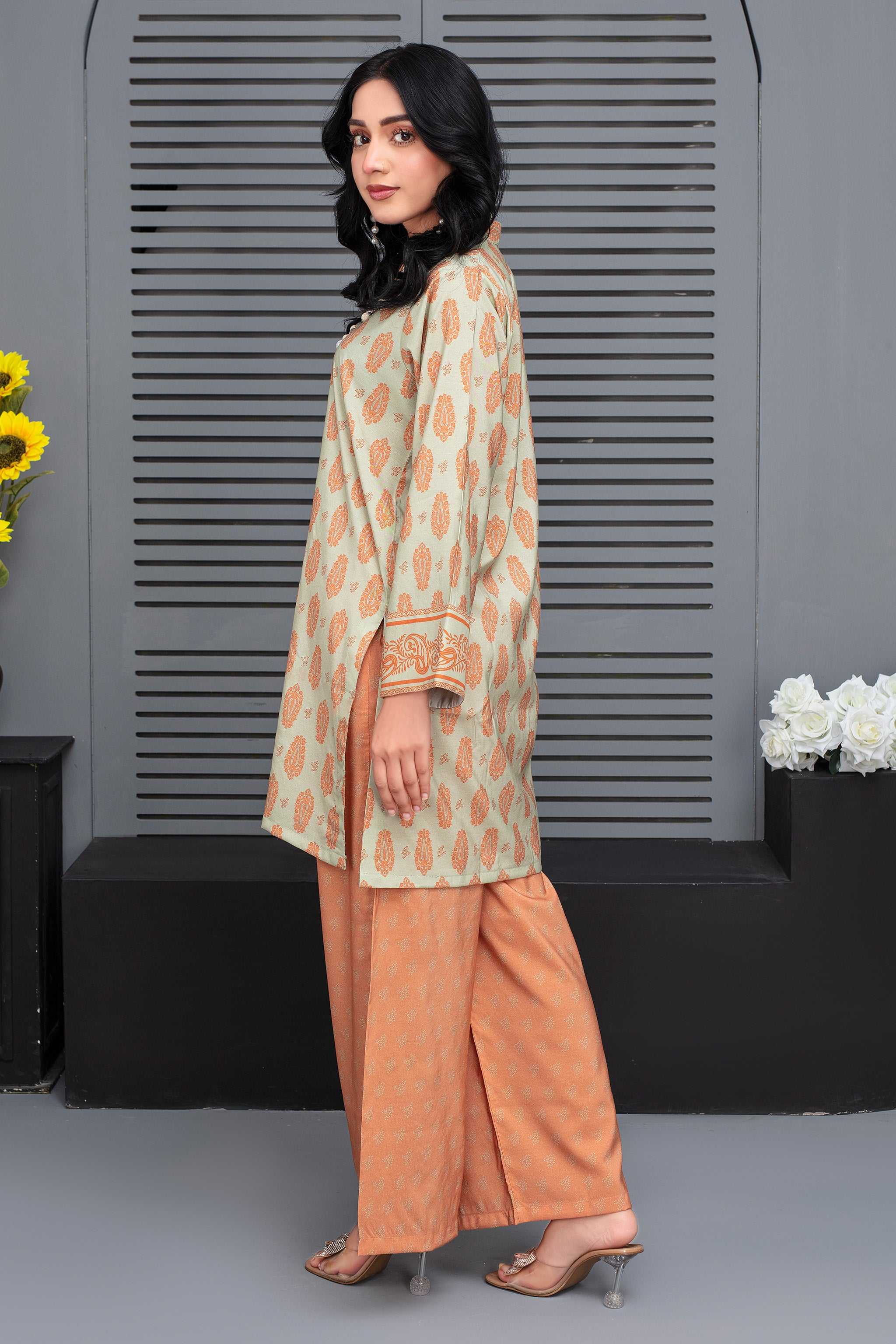 2 Piece Ready To Wear Peach Viscose Suit - ZN-111 - ZAINOOR