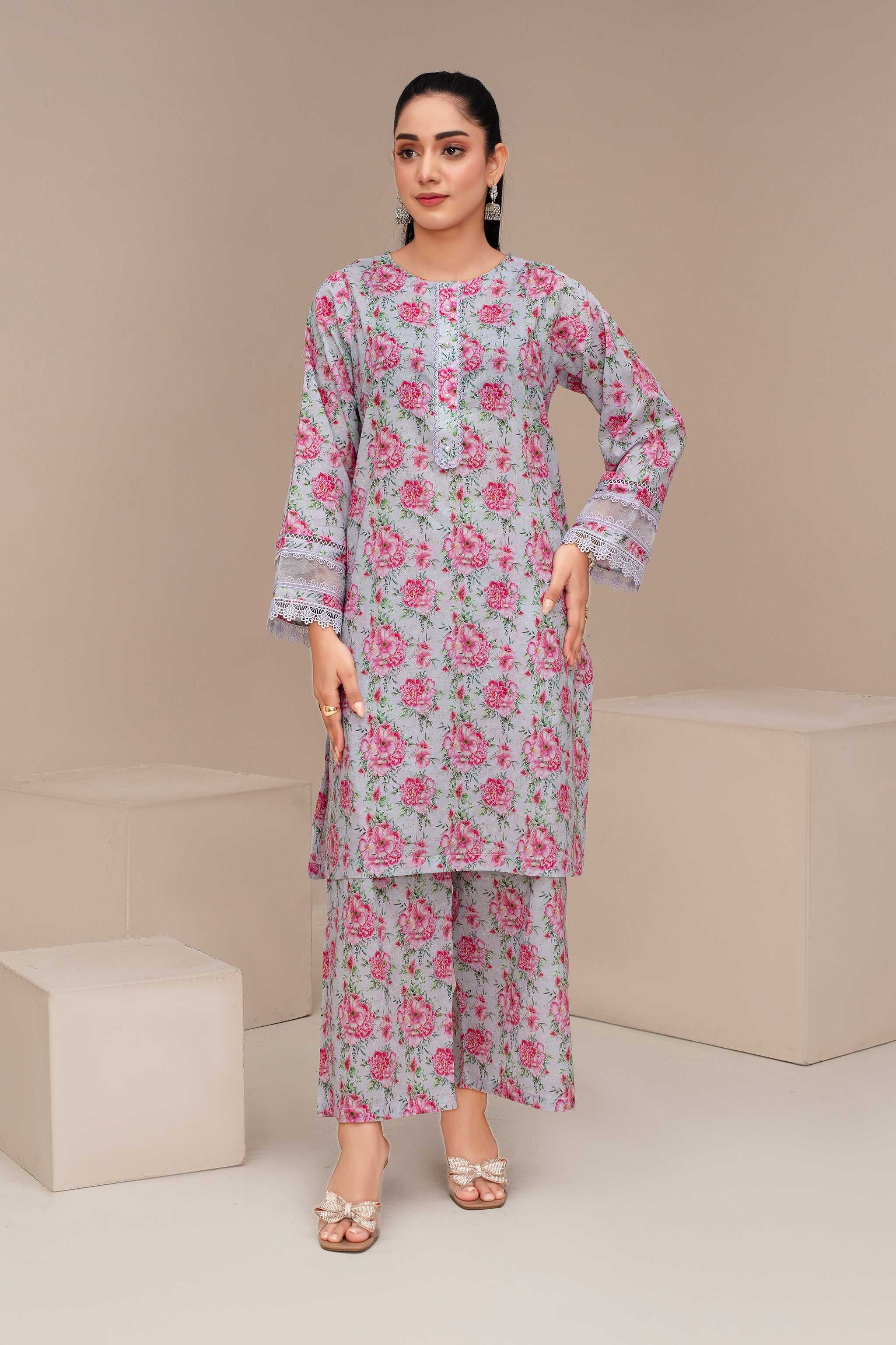 2 Piece Ready To Wear Pink Lawn Suit - ZN-15 - ZAINOOR