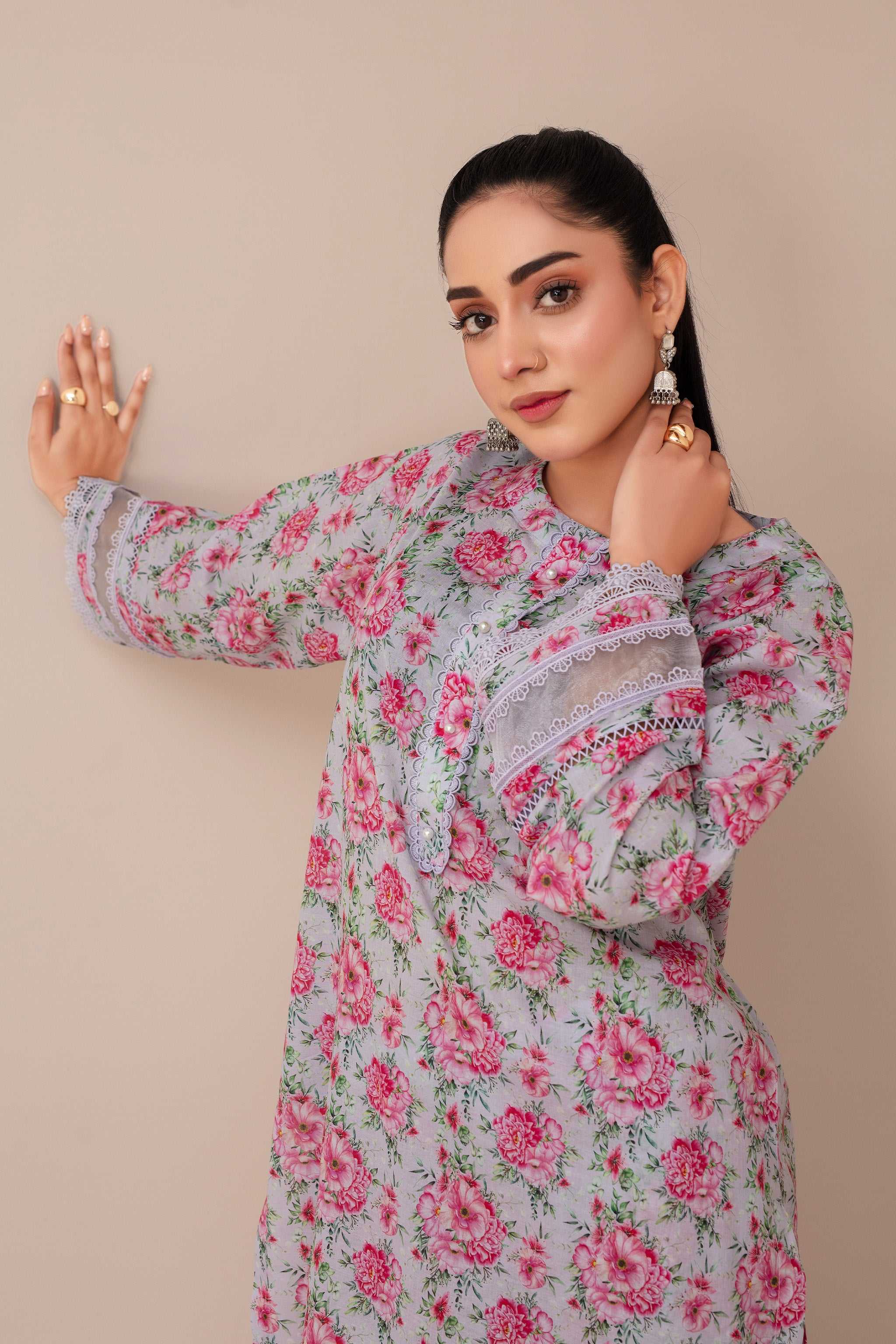 2 Piece Ready To Wear Pink Lawn Suit - ZN-15 - ZAINOOR
