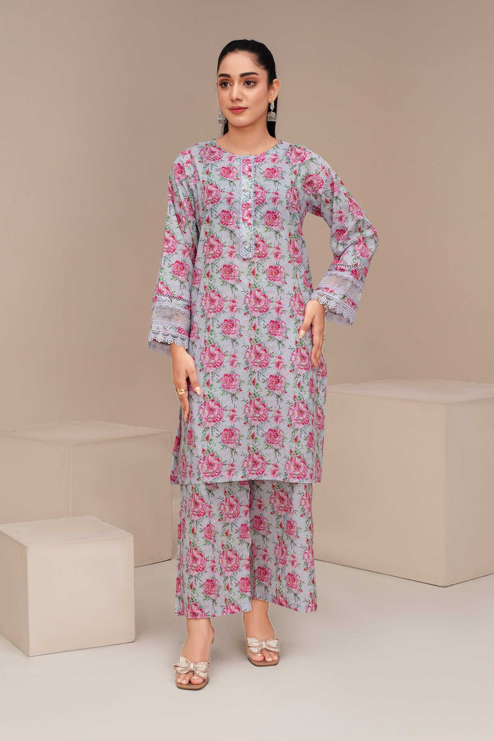 2 Piece Ready To Wear Pink Lawn Suit - ZN-15 - ZAINOOR