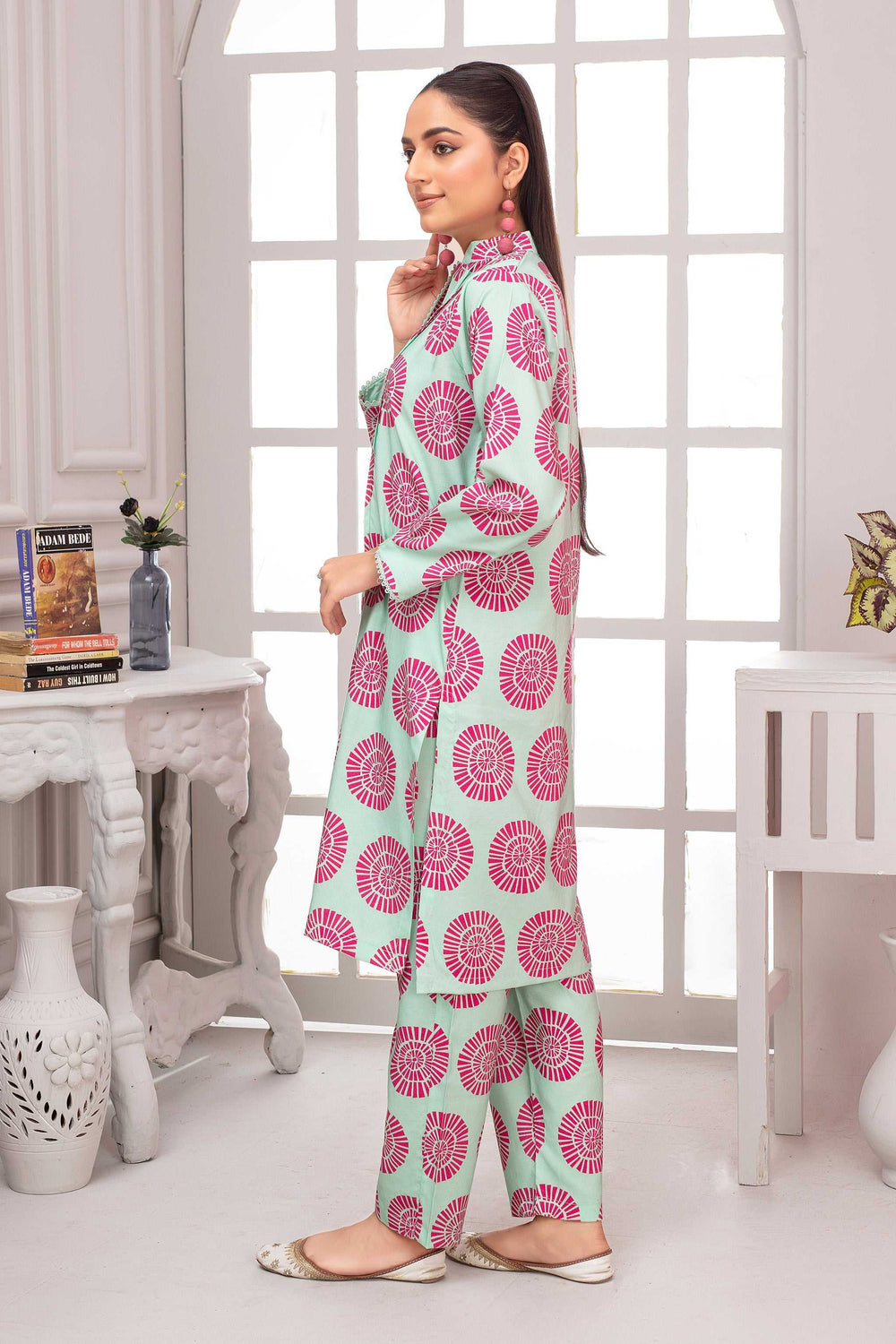 2 Piece Ready To Wear Pink Paisley Viscose Suit - ZN-100 - ZAINOOR