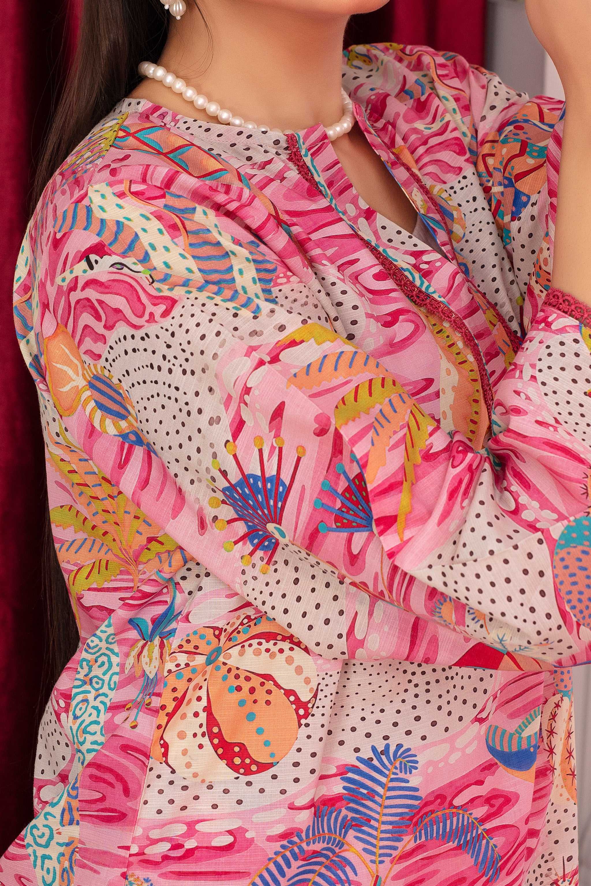 2 Piece Ready To Wear Pink Viscose Suit - ZN-39 - ZAINOOR