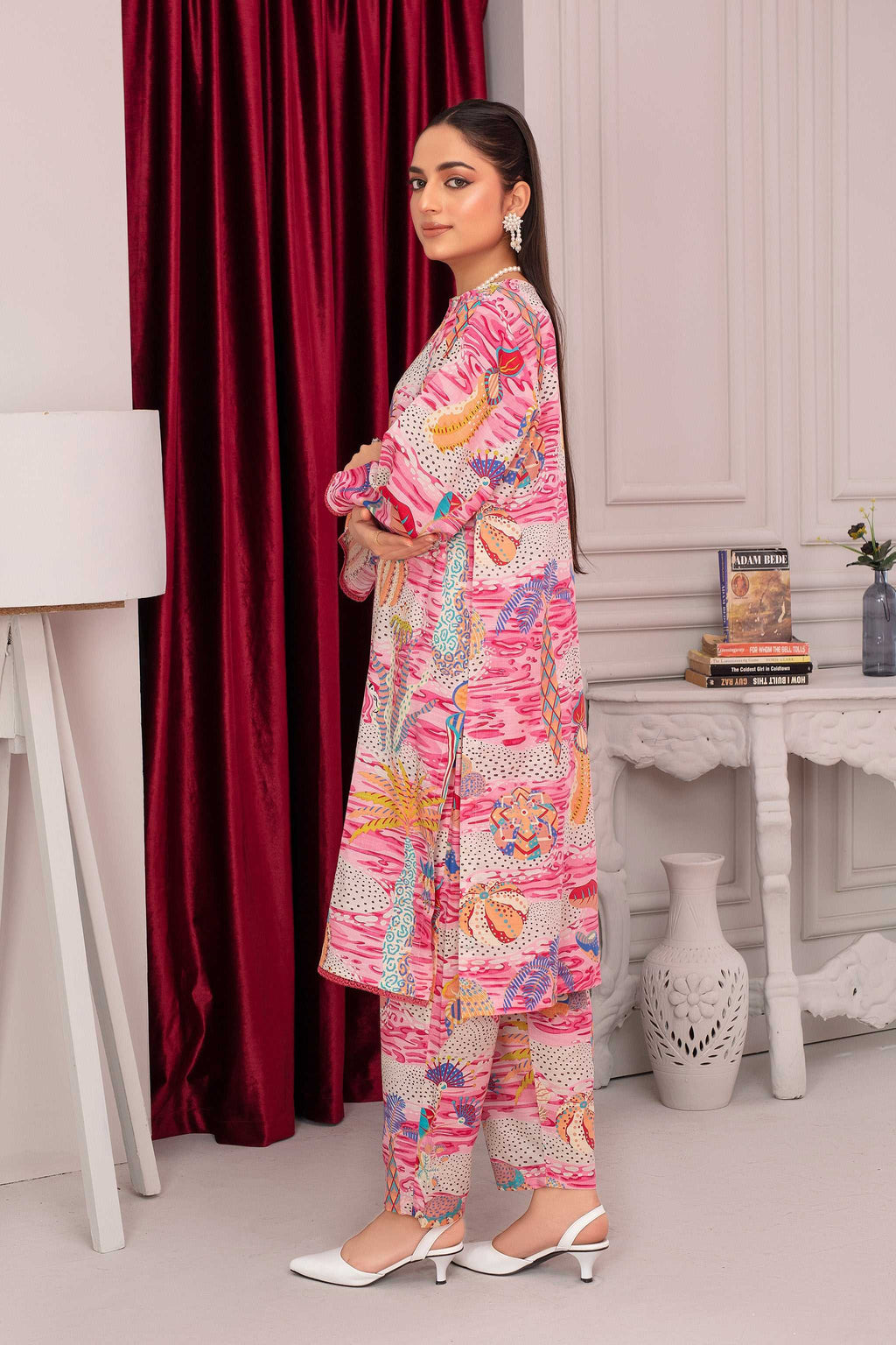 2 Piece Ready To Wear Pink Viscose Suit - ZN-39 - ZAINOOR